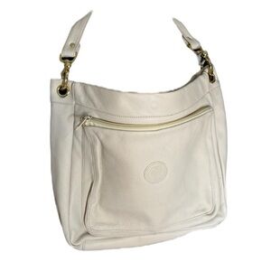 DELANE CANADA Soft Ivory Cream Colour Leather Shoulder Bag Purse Handbag